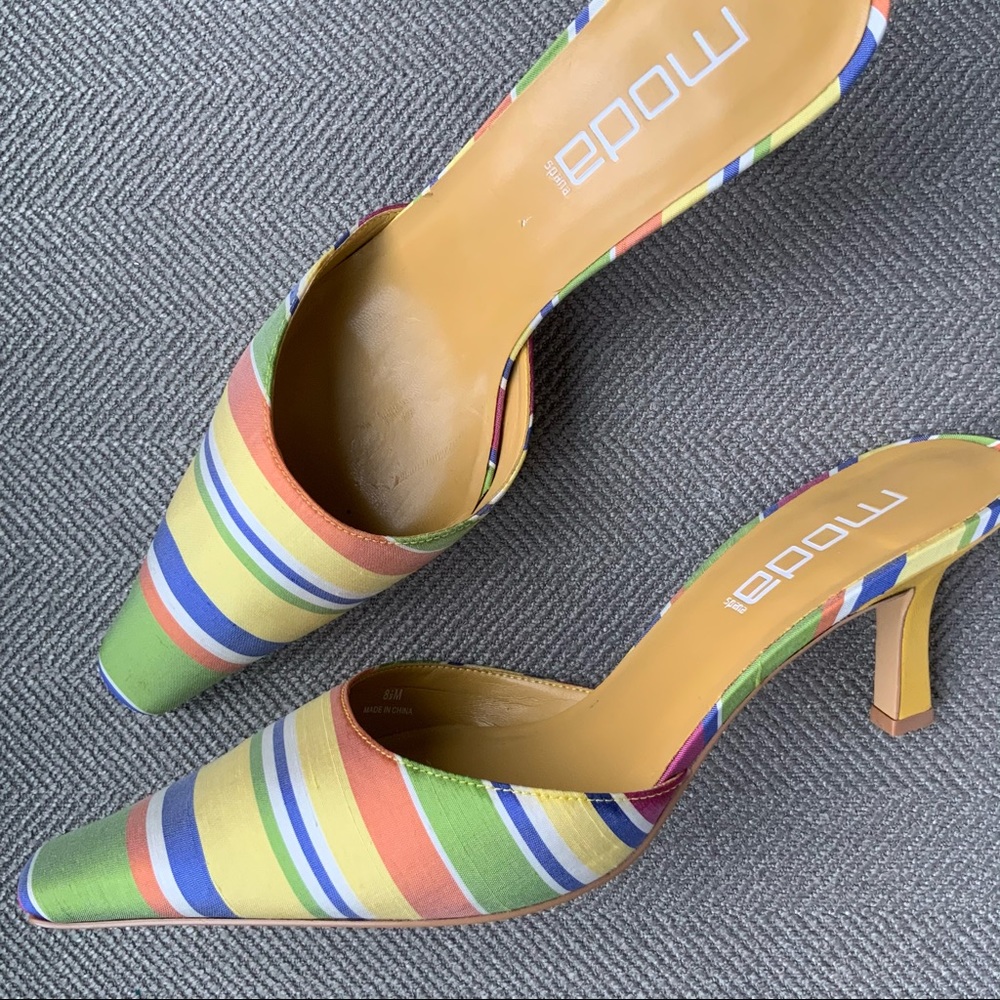 MODA Spana silk striped mules